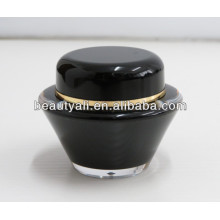 UFO Shape Luxo Black Acrylic Jar 15ml 30ml 50ml